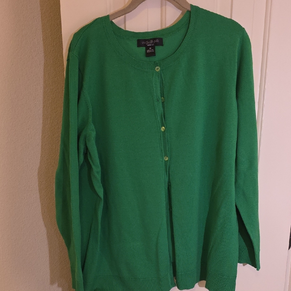 August Silk Vibrant Green Cardigan